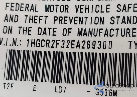 2014 Honda Accord Lx from USA, damaged, VIN 1HGCR2F32EA269300
